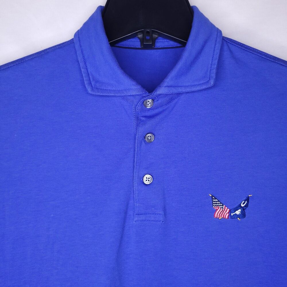 Greyson Polo Shirt Mens Medium Blue Secession Golf Club Brrr